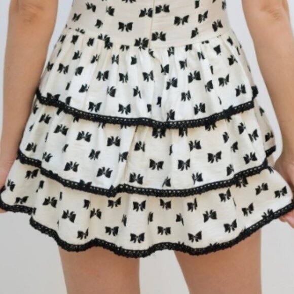 Day + Moon Katherine Tiered Mini Romper Dress Bow ୨୧ Ribbon୨୧ Print🆕📦⌚🏃🏻💨🚚 - Picture 5 of 15